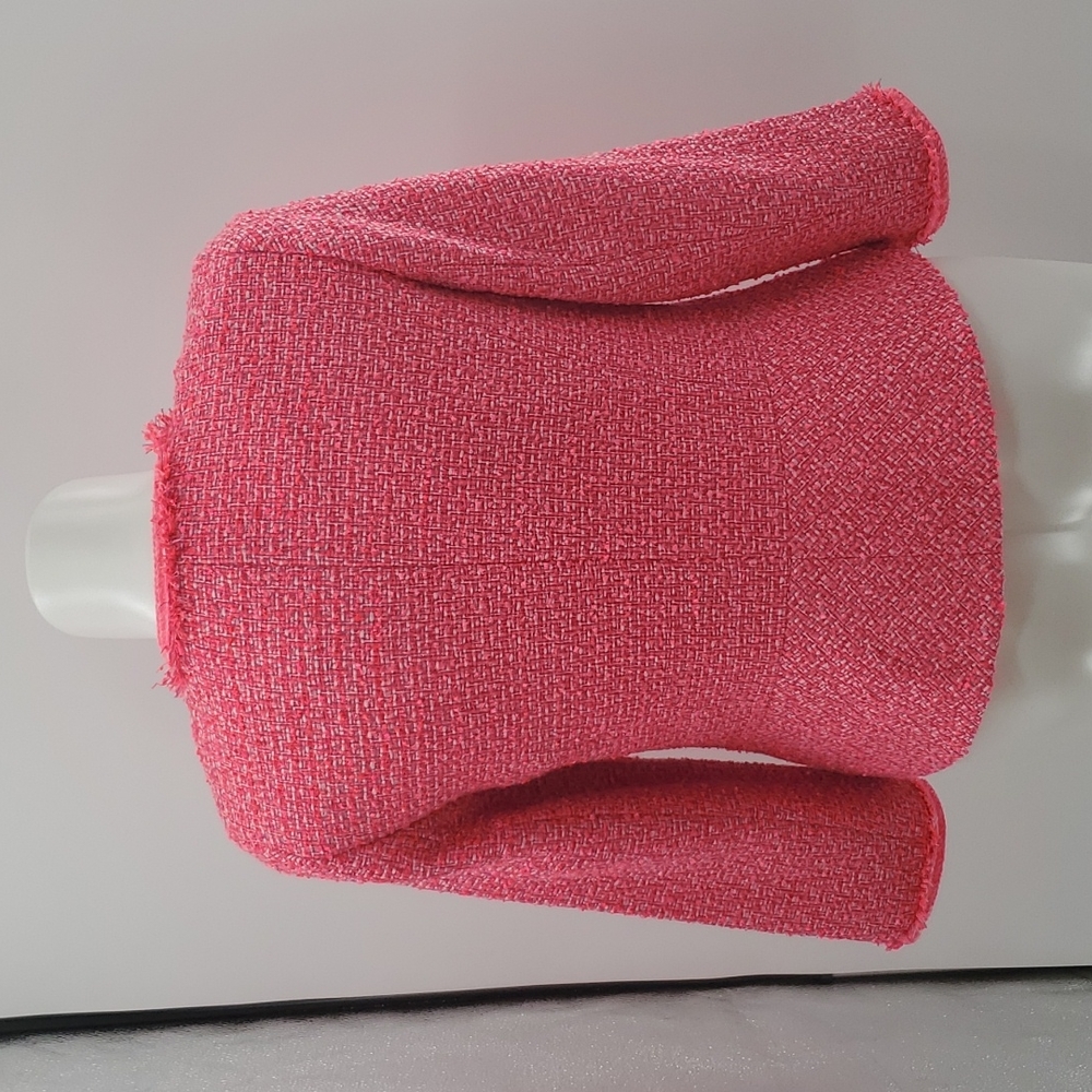 TALBOTS HOT PINK  TWEEDED BLAZER/JACKET - Picture 4 of 13